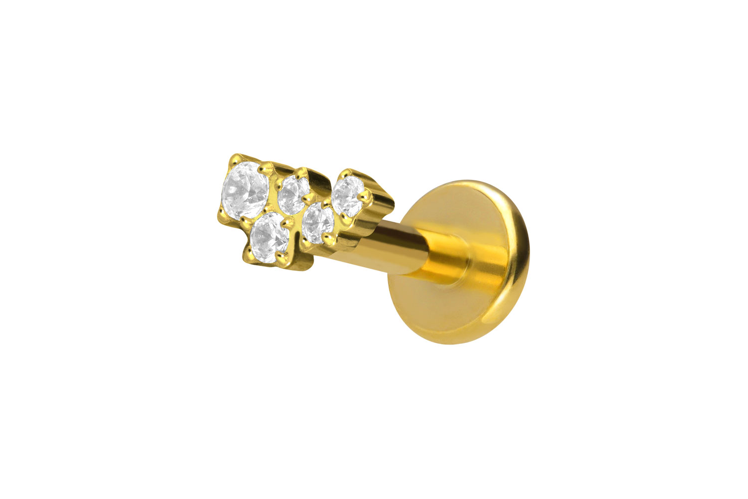 Titan Labret Piercing mit Innengewinde KRISTALLWOLKE